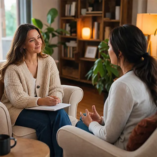 Profissional em um consultório de psicologia