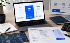 Planejamento de investimento em site profissional com comparação de escopos, funcionalidades e estimativa de custos.